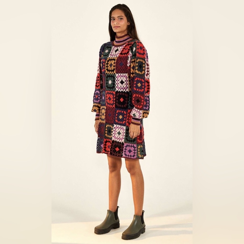 Farm Rio Mosaic Mini Patchwork Dress - Picture 3 of 10